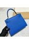 Kelly Epsom O8-Bright Blue Gold Hardware Ghw 25cm Volledig Handgemaakt