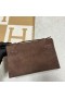 Mini Kelly Pochette Suede Ck47 chocolade Zilver Hardware 22cm Volledig Handgemaakt