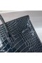 Birkin glanzend alligator krokodil ck76 Diep Blauw Zilver Hardware Phw 25cm Volledig Handgemaakt
