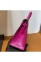 Kelly Glanzend Alligator Krokodil J5 Diep Roze Goud Hardware 25cm Volledig Handgemaakt Ghw
