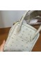 Mini Lindy Struisvogel Ck80 Parel Grijs Goud Hardware 19cm Volledig Handgemaakt Ghw