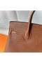 Birkin Barenia Cc34 Golden Brown Silver Hardware 25cm Volledig Handgemaakt Phw