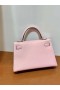 Mini Kelly Epsom 3Q Nieuwe Roze Zilver Hardware 19cm Volledig Handgemaakt Phw