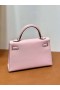 Mini Kelly Epsom 3Q Nieuwe Roze Zilver Hardware 19cm Volledig Handgemaakt Phw
