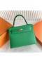 Kelly Epsom 1L Cactus green Gold Hardware 25cm Volledig Handgemaakt Ghw