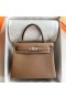 Kelly Togo 3G Kastanje bruin & Roze Zilver Hardware 25cm Volledig Handgemaakt Phw