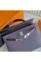 Kelly Touch Epsom & Glanzend Niloticus Ck59 Druif paars Zilver Hardware 25cm Volledig Handgemaakt Phw