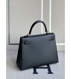 Kelly Touch Epsom & glanzend krokodil ck89 Noir Rose Goud Hardware 25cm Volledig Handgemaakt