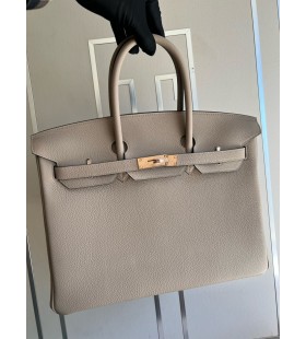 Birkin togo ck81 Gris grijs Rose goud Hardware 35cm Volledig Handgemaakt