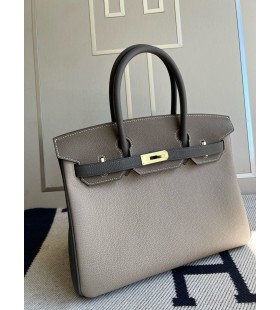 Birkin togo Gris T & Etoupe & Etain Gouden Hardware GHW 30cm Volledig Handgemaakt