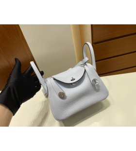 Mini lindy TC pale Blue Silver Hardware 20cm Volledig Handgemaakt