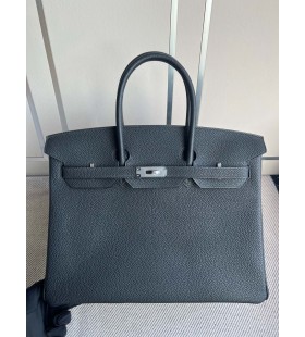 Birkin togo ck89 Noir Zilver Hardware PHW 35cm Volledig Handgemaakt