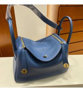Lindy Clemence S4 Deep blue Gold Hardware 30cm Volledig Handgemaakt
