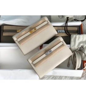 Kelly woc epsom ck10 Romige witte goud zilver Hardware Volledig Handgemaakt