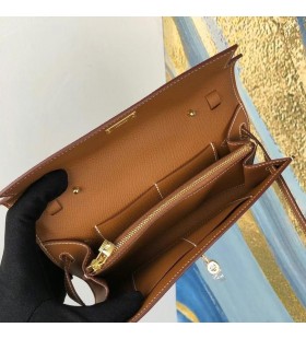 Kelly woc epsom ck37 Goud-bruin-goud Hardware Volledig Handgemaakt