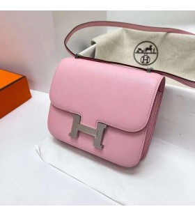 Constance Chevre Ck41 3Q Nieuwe Roze Zilver Hardware Phw 18cm Volledig Handgemaakt