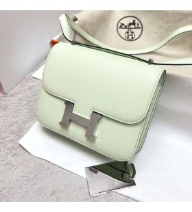 Constance 19-1 Epsom 0S Licht Groen Zilver Hardware Phw 18cm Volledig Handgemaakt