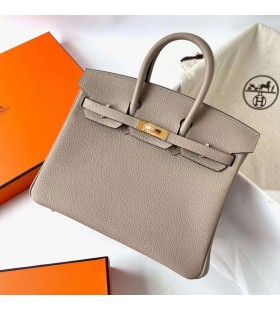 Birkin Togo Ck81 Gris Tourterelle Gouden Hardware Ghw 25cm Volledig Handgemaakt