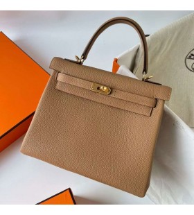 Kelly Togo 0M Kahaki Gouden Hardware 25cm Ghw Volledig Handgemaakt