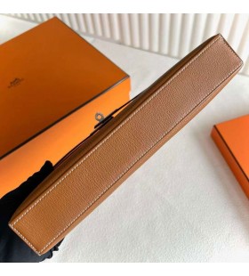 Kelly Elan Chevre Ck37 Golden Brown Silver Hardware 27cm Volledig Handgemaakt Phw
