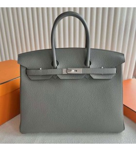 Birkin Togo 0L Grijs Zilver Hardware 35cm Volledig Handgemaakt Phw