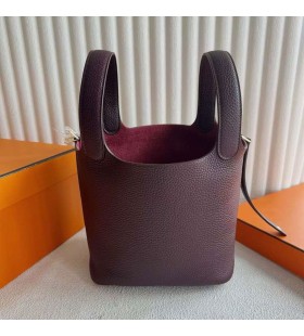 Picotin Clemence TC 0G Bruinachtig rood Goud Hardware 18cm Volledig Handgemaakt Ghw