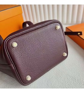 Picotin Clemence TC 0G Bruinachtig rood Goud Hardware 18cm Volledig Handgemaakt Ghw