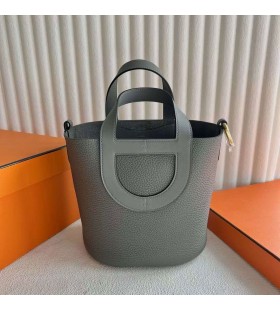 In De Loop Roulis picotin Clemence & Swift 0L Medium grey Gold Hardware 18cm Volledig Handgemaakt Ghw