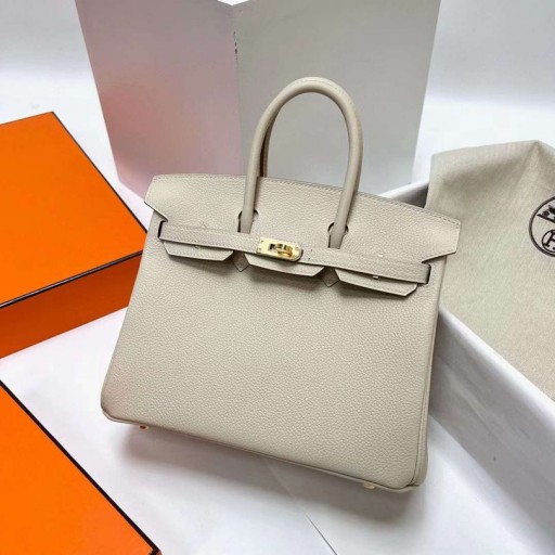 Birkin Togo Ck10 Kermainen Valkoinen Hopea Laitteisto Phw 25cm Koko Käsintehty