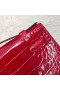 Mini Kelly Pochette Kiiltävä Alligaattori krokotiili Ck95 Ferrari punainen Hopea Laitteisto Phw 22cm Koko Käsintehty