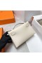 Mini Kelly Pochette Swift-Ck10 Kermainen Valkoinen Hopea Laitteisto Phw 22cm Koko Käsintehty