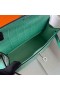 Mini Kelly Pochette Matta Alligaattori krokotiili 6W Minttu vihreä Hopea Laitteisto Phw 22cm Koko Käsintehty