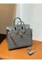 Birkin Sellier kiiltävä alligaattori krokotiili 0V Kristalli harmaa Kulta Hardware 20cm Koko Käsintehty Ghw