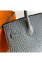 Birkin Sellier Matta Alligaattori krokotiili V0 Kristalli harmaa Kulta Hardware 20cm Koko Käsintehty Ghw