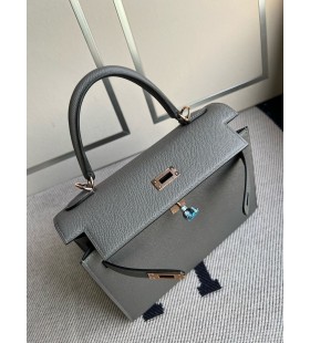 Kelly Epsom 0L gris meyer Nousi Kultaa Laitteisto-25cm Koko Käsintehty