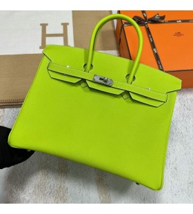 Birkin Epsom 6R kiivi vihreä Hopea Laitteisto Phw 35cm Täysin Käsintehty
