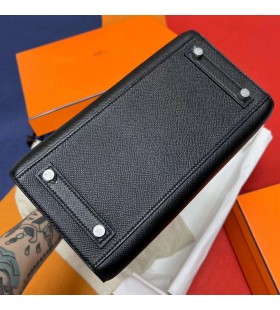 Birkin Sellier Epsom Ck89 Musta Hopea Laitteisto Phw 25cm Koko KÃ¤sintehty