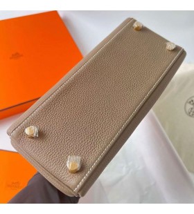 Kelly Togo Ck18 Etoupe Harmaa Kulta Hardware Ghw 25cm Koko Käsintehty