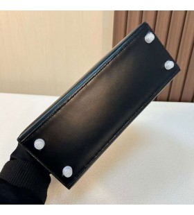 Kelly Laatikko Ck89 Musta Hopea Laitteisto-25cm Koko Käsintehty Phw