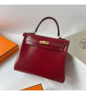 Kelly Laatikko Ck55 Bordeaux-Punainen Kultaa Laitteisto-25cm Koko Käsintehty Ghw