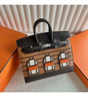 Birkin pieni talo Rajoitettu Kultainen Ruskea Hopea Laitteisto-20cm Koko Käsintehty Phw