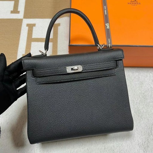 Kelly Togo Ck89 Noir Argent Matériel 25cm à Plein fait à la Main