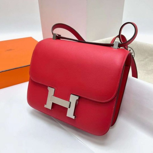 Constance Swift S5 Tomate rouge Argent Hardware Phw 24cm Plein fait à la Main