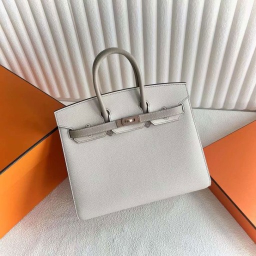 Birkin Sellier Epsom Ck10 Blanc Crème & S2 Lumière Kaki Rose d'Or Matériel 25cm Pleine Main Rghw