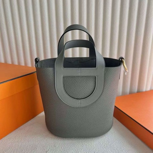 Dans La Boucle de Roulis picotin Clemence & Swift 0L gris Moyen Matériel d'Or 18cm Pleine Main Ghw