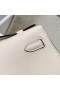 Mini Kelly Pochette Swift i2 Blanc Crémeux Matériel d'Or Ghw 22cm Plein fait à la Main