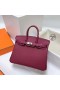 Birkin Togo K1 rouge grenat Argent Matériel Phw 25cm à Plein fait à la Main