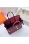 Birkin Togo K1 rouge grenat Argent Matériel Phw 25cm à Plein fait à la Main
