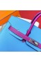 Birkin Sellier Epsom P3 Candy Blue & L3 Rose Violet Argent Matériel MPhw 25cm à Plein fait à la Main