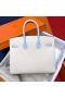 Birkin Sellier Epsom I2 Blanc crème & T0 Light Bleu Argent Matériel Phw 25cm à Plein fait à la Main